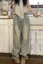 Straight Cylinder Floor Mopping Baggy Jeans - Image 2