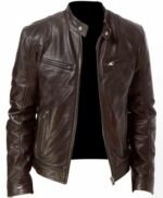 PU Leather Jacket Slim Leather Jacket - Image 3