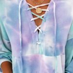 Tie-dye Printed Long-sleeved Hoodie With Drawstring Hoodie - Image 2