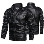 Leather Jacket Spring And Autumn Men'S Jacket Sports Leather Jacket Washed Retro Leather Jacket - Image 5