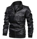 Leather Jacket Spring And Autumn Men'S Jacket Sports Leather Jacket Washed Retro Leather Jacket - Image 2