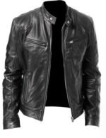 PU Leather Jacket Slim Leather Jacket - Image 4