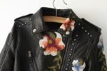 Embroidered studded leather jacket - Image 4