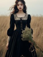 French Style Hepburn Wind Black Retro Women's Clothing Vintage Dress - Image 9