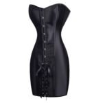 Special Long Waist Corsets and Bustiers Gothic Clothing Black Faux Leather Corset Dress Hot Spiked Waist Shaper Corset - Image 2