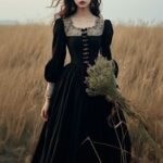 French Style Hepburn Wind Black Retro Women's Clothing Vintage Dress - Image 6