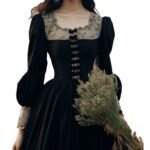 French Style Hepburn Wind Black Retro Women's Clothing Vintage Dress - Image 5