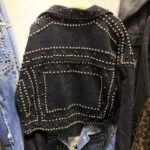 Studded and diamond short denim jacket - Image 3
