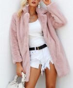 women faux fur coat streetwear - Image 2