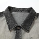 Dark Fun Abstract Demon Printed Jacket Coat Men's Punk Heavy Industry Gradient Denim Clothing - Image 4