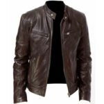 PU Leather Jacket Slim Leather Jacket - Image 5