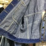 Studded and diamond short denim jacket - Image 5