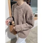 Women's Clothing Loose Feeling Retro Lazy Style Round Neck Base Sweater - Image 4