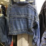 Studded and diamond short denim jacket - Image 4