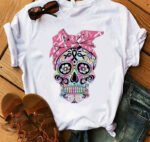 Ladies Fashion Skull Top T-shirt Hip Hop Retro Clothing Print Funny - Image 9