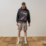 Metal Angel Print Distressed Oversized Hoodie - Image 3