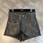 Midnight Biker Studded Cross Faux Cropped Leather Jacket - Image 3