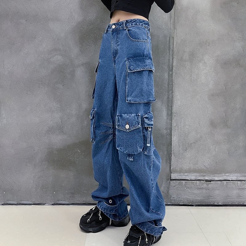 bbd068c3-6c76-4c86-8b04-0f5b62cdabe7.jpg Women's Baggy Wide Leg Jeans - Image 1