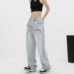 Women's Vintage High-waisted Straight Leg Jeans - Image 3