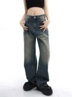 High-waisted, Straight-leg Vintage Jeans Woman - Image 4