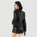 Women's Leather Jacket Locomotive Style Leather Coat Leather Jacket - Image 6